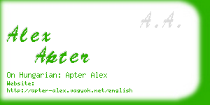 alex apter business card